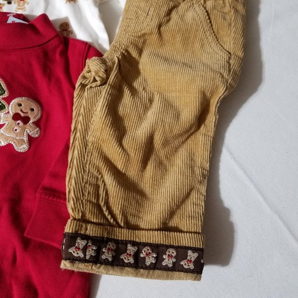 Gymboree Gingerbread Boy 3-6 month NWT Hat, pants, 2 bodysuits & socks - Picture 3 of 5